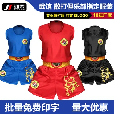 Dress code for dragon-stripe boxing, martial arts training clothing for men, women, and children